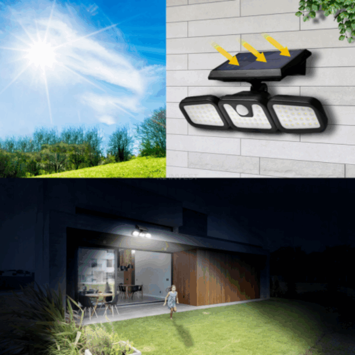 Faretto Led 30W Con Pannello Solare Crepuscolare - immagine 3
