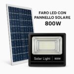 Faro Led 800W Solare Con Pannello Crepuscolare - IP67 Luce Bianca