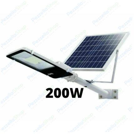 Lampione Solare 200W Led Crepuscolare Con Pannello Separato IP66