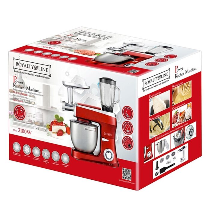 Impastatrice/Planetaria Multifunzione 3 in1 Capacità 6,5 Litri, 1900W Argento, Rosso, Nero - immagine 5