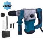 Martello Demolitore Trapano Perforatore Pneumatico Scalpellatore 2000W 5 Punte 32mm Tassellatore