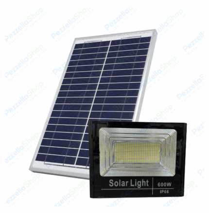 Faro Led 600W Con Pannello Solare Crepuscolare