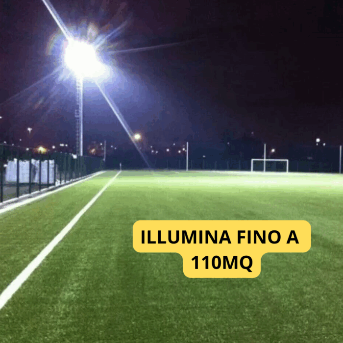 Faro LED 2000W con Doppio Pannello Solare | IP67 Crepuscolare, Alta Efficienza - immagine 6