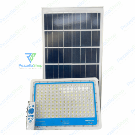Faro Solare 1000W Slim Con Pannello Solare Crepuscolare Luce Bianca 6500K