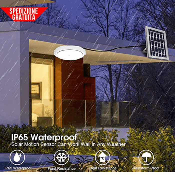 Plafoniera Con Pannello Solare 400w Crepuscolare 6500K - immagine 4