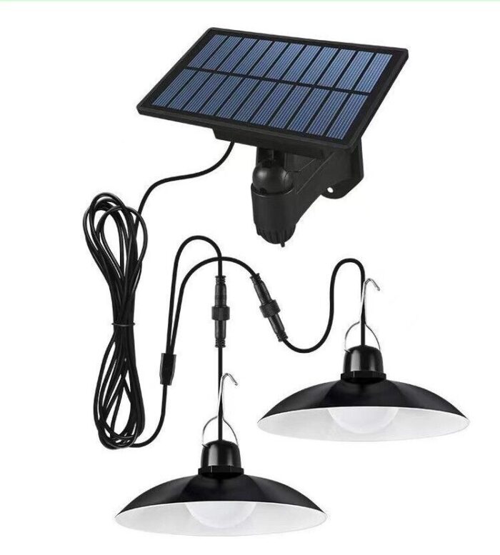 Kit 2 Lampadari a Soffitto Pannello Solare Ip65 Plafoniere esterne - immagine 3