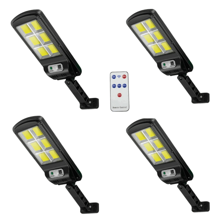 Kit 4 Lampioni Faretti Con Pannello Solare Led Sensore Di Movimento Crepuscolare Esterno - immagine 3
