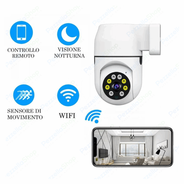 Telecamera Wi-Fi Smart HD 1080P Spina 360° - immagine 3