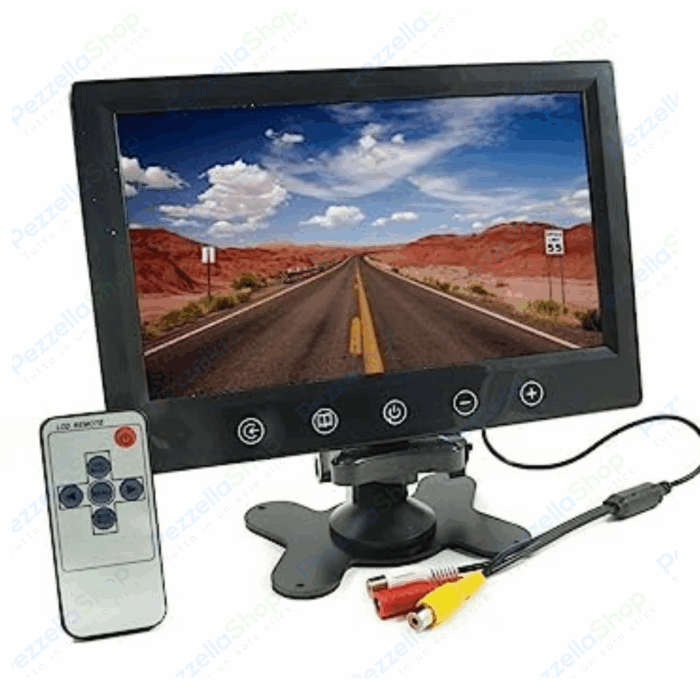 Monitor HMDI Led 10.1" Pollici Con Telecomando 2 Ingressi Video Per Videosorveglianza - immagine 5