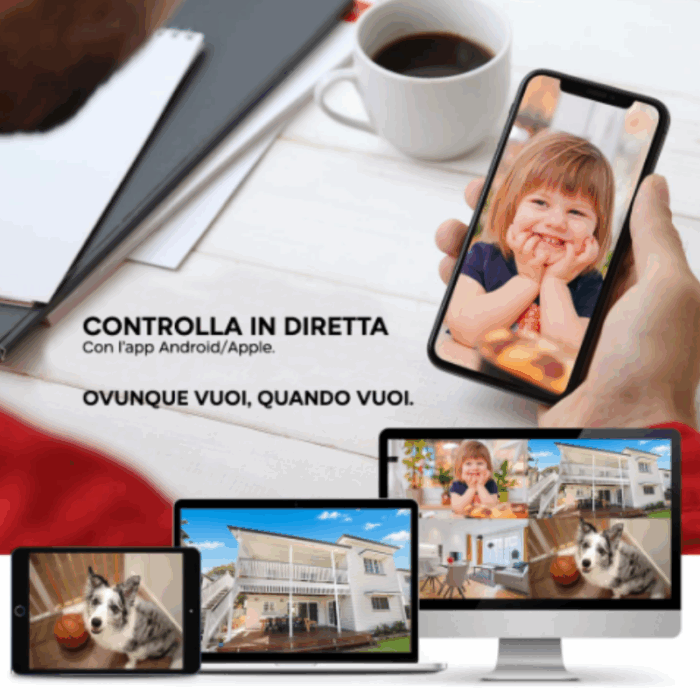 DVR Digital Video Recorder AHD 8 Canali Video H.264 Sorveglianza con App - immagine 4
