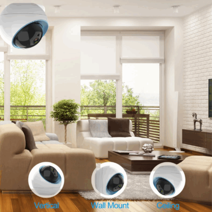 Telecamera Sferica Wireless 1080P | Videosorveglianza WiFi IP 355° | Sicurezza Smart - immagine 3