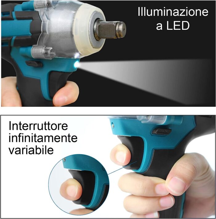 Avvitatore ad Impulsi a Batteria 68V - Svitatore Avvitatore Bulloni Auto Camper Moto 5AH - immagine 3