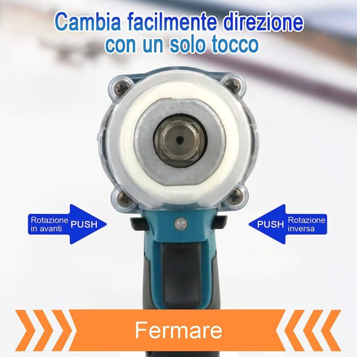 Avvitatore ad Impulsi a Batteria 68V - Svitatore Avvitatore Bulloni Auto Camper Moto 5AH - immagine 4
