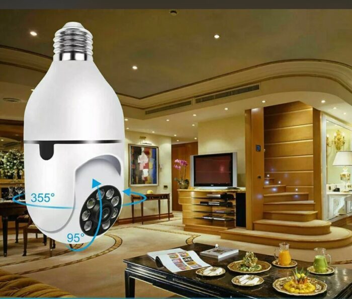 Telecamera a Bulbo Lampadina 360° WiFi Wireless Infrarossi Controllo Remoto - immagine 3