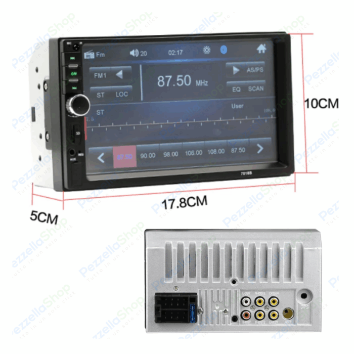 Autoradio 2 Din 7 Pollici Mirror Link Bluetooth Touchscreen USB MP5 Auto - immagine 6