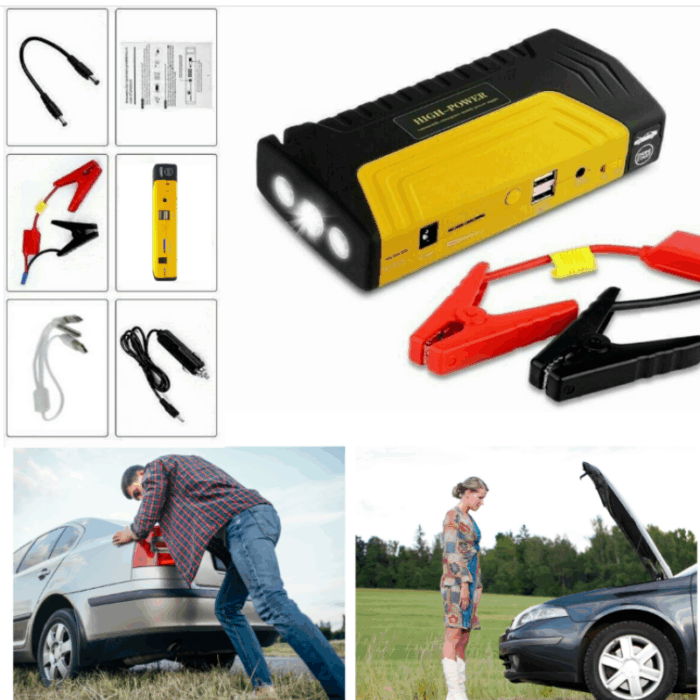 Avviatore Batteria per Auto 400A Portatile Caricabatterie Emergenza Torcia - immagine 3