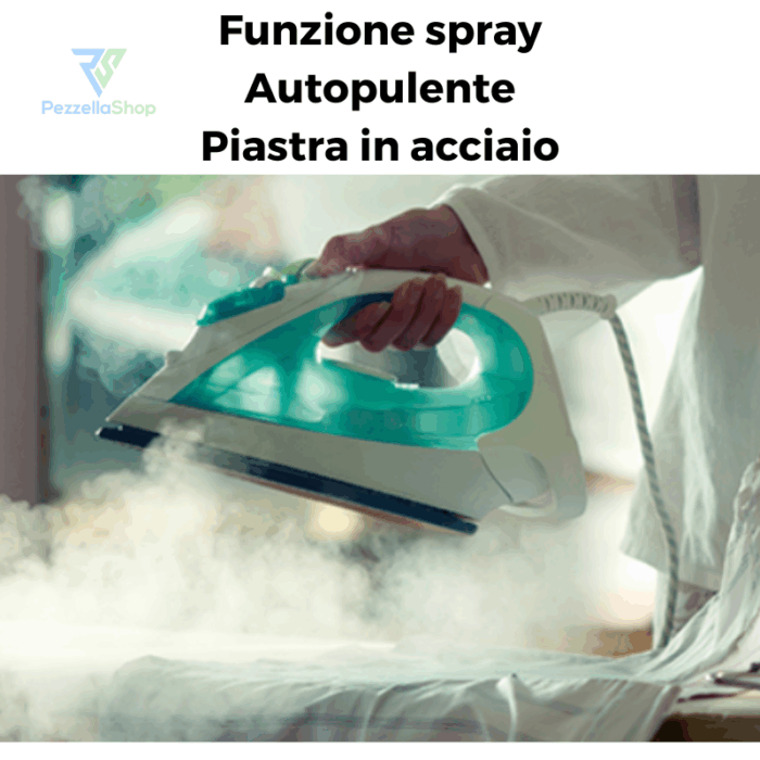 Ferro Da Stiro 2200W Funzione Spray Vapore Piastra Acciaio Inox Autopulente - immagine 3