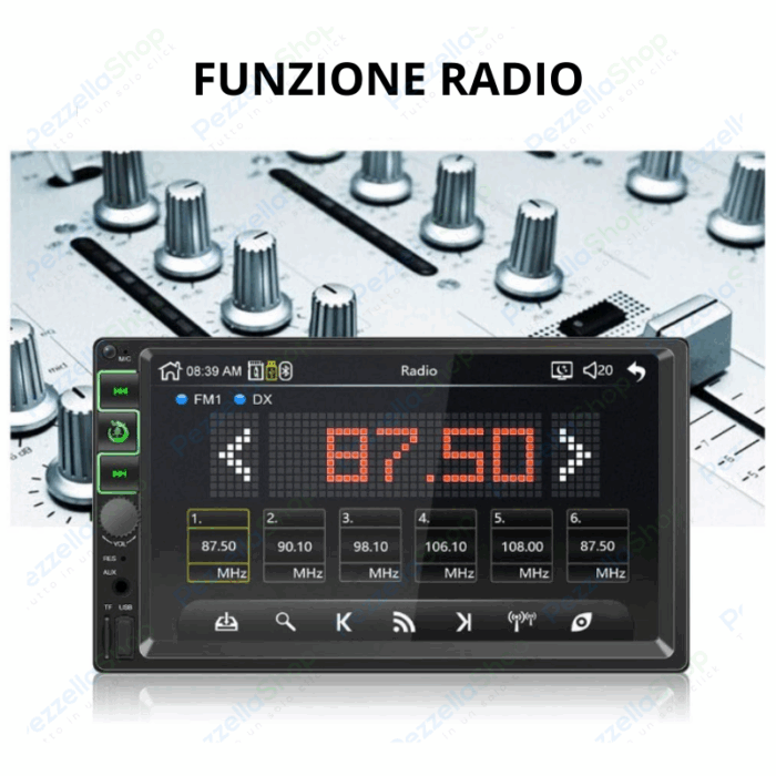 Autoradio 2 Din 7 Pollici Mirror Link Bluetooth Touchscreen USB MP5 Auto - immagine 4