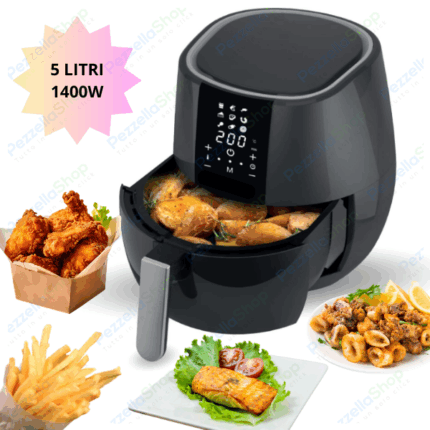 Friggitrice ad Aria 5 Litri 1400W 220V Display Led Touch