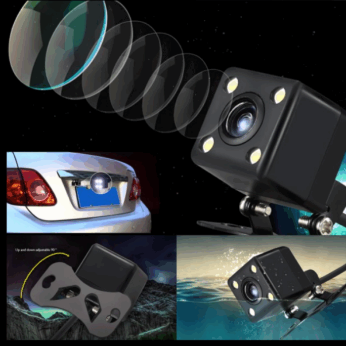 Retrocamera Telecamera Posteriore Infrarossi per Automobile Impermeabile IP67 Visuale 170° - immagine 6