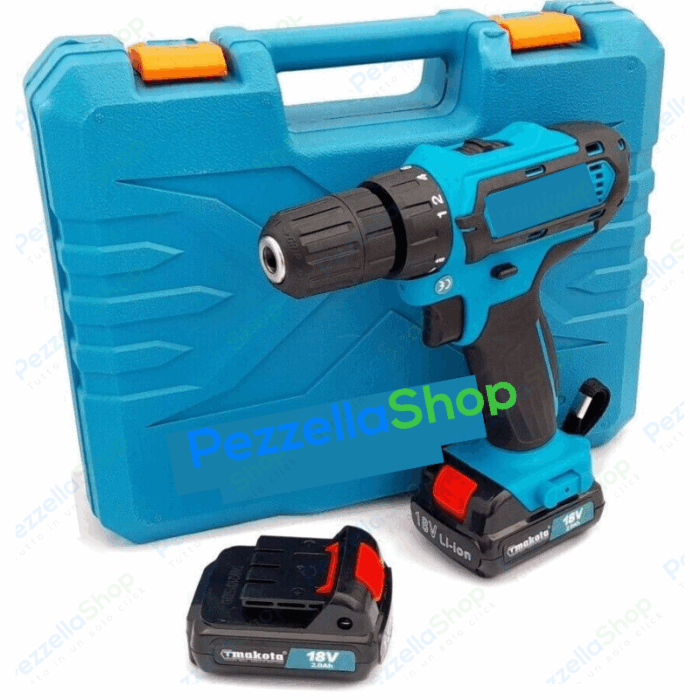 Trapano Avvitatore Doppia Batteria 18V Cordless 2Ah 24 Accessori + Valigetta - immagine 2