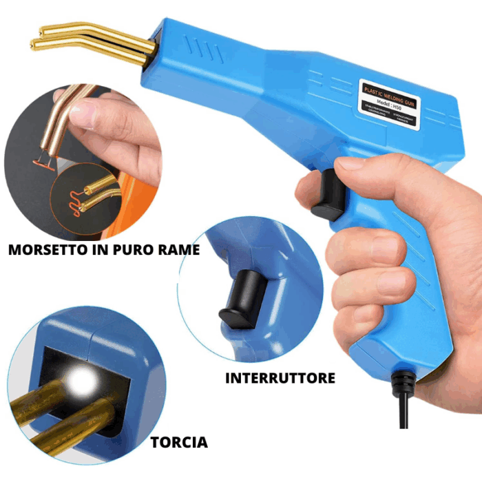 Kit Pistola Saldatrice Saldatura 50W Plastica Riparazione Paraurti Auto 200pz - immagine 2