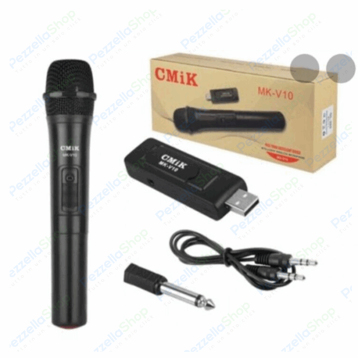 Microfono 2 in 1 - Senza Fili Wireless o con Filo, Ricevitore USB Professionale - immagine 3