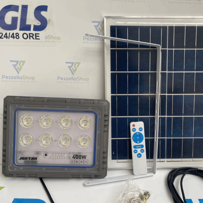 Faro Solare 400W Slim Crepuscolare IP66 Luce Bianca Fredda 6500K - immagine 4