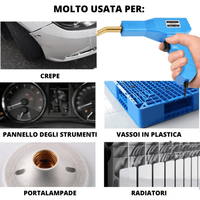 Kit Pistola Saldatrice Saldatura 50W Plastica Riparazione Paraurti Auto 200pz - immagine 4