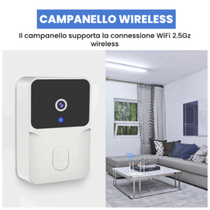 Campanello con Videocamera, Wireless, App sul Cellulare, Wi-Fi Bluetooth, Videosorveglianza, Audio Bidirezionale, Porta, Casa, Ufficio - immagine 5