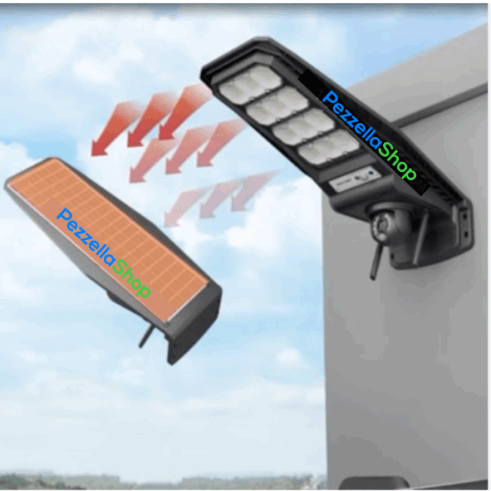 Lampione Solare 1000W con Telecamera IP Incorporata Wi-Fi, Sensore Crepuscolare e Movimento, Controllo Remoto IP66 - immagine 5