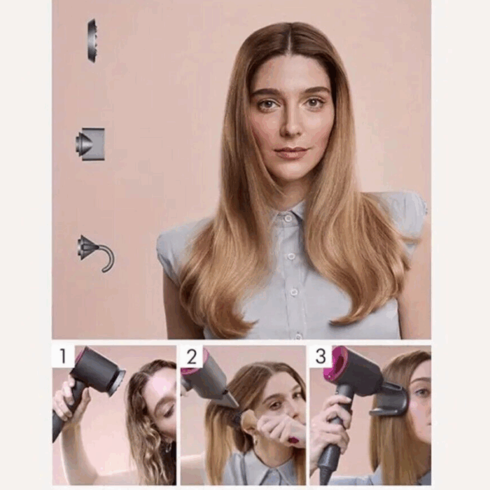 Phon Professionale Ionico 1800W con 5 Accessori – Asciugacapelli Supersonico per Capelli Lisci, Ricci e Anticrespo - immagine 5