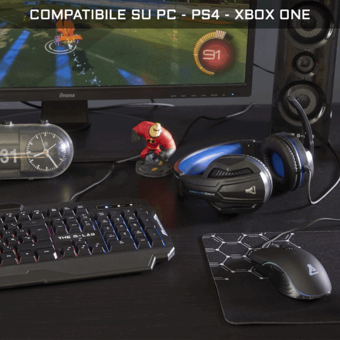 Set 4 Pezzi Gaming Tastiera Retroilluminata, Mouse, Tappetino Antiscivolo, Cuffie Speaker - immagine 6