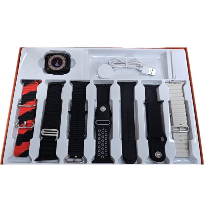 Big 2.0 Smartwatch Ultra 7 in 1 con Cinturini Colorati | Bluetooth Fitness Radio Android IOS, Caricatore - immagine 3