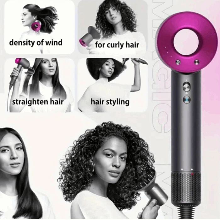 Phon Professionale Ionico 1800W con 5 Accessori – Asciugacapelli Supersonico per Capelli Lisci, Ricci e Anticrespo - immagine 8