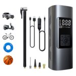 Mini Compressore Aria Portatile Batteria 6000mAH | Gonfiatore Ruote Torcia per Auto Bicicletta Bici Moto Monopattino Palloni