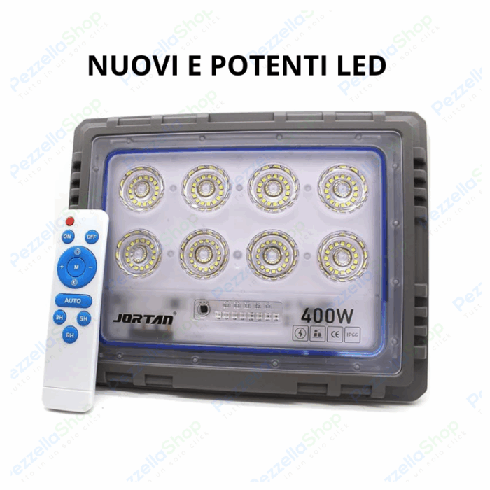 Faro Solare 400W Slim Crepuscolare IP66 Luce Bianca Fredda 6500K - immagine 2