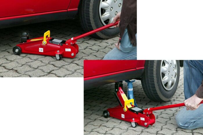 Crick Idraulico a Carrello 2 Tonnellate – Sollevatore Auto Professionale Robusto e Compatto - immagine 3