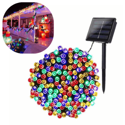 Catena Luci LED Solari Colorate 100 LED, 10 Metri | Impermeabile IP65 per Feste, Giardino e Natale