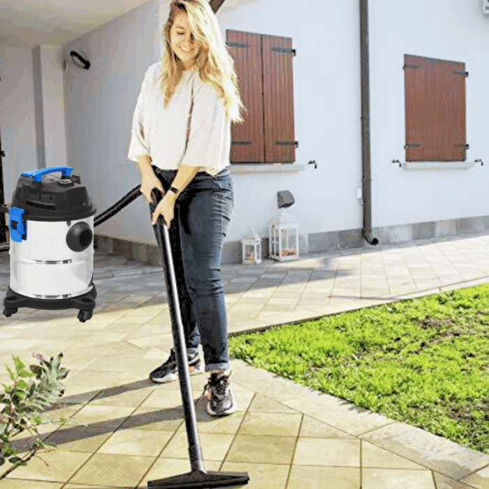 Bidone Aspirapolvere Aspiracenere Serbatoio 20 Litri Cavo 3m per Solidi e Liquidi - immagine 3
