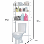 Scaffale Salvaspazio da Bagno per WC con 3 Mensole Mobiletto Portaoggetti