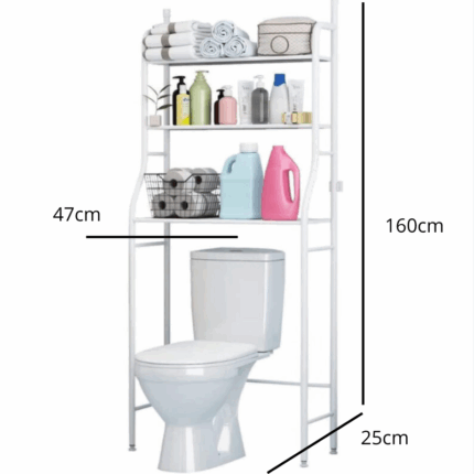 Scaffale Salvaspazio da Bagno per WC con 3 Mensole Mobiletto Portaoggetti