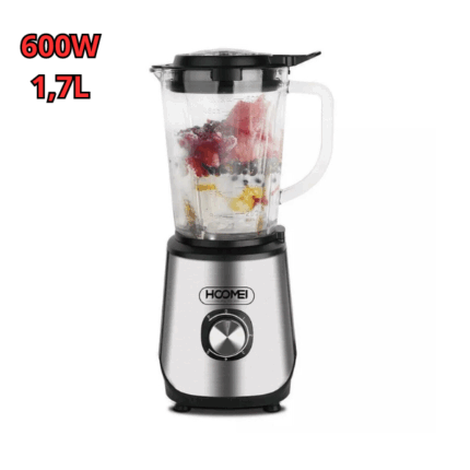 Frullatore Elettrico 600 Watt 1,7 Litri Tritaghiaccio Blender 5 Velocità Inox