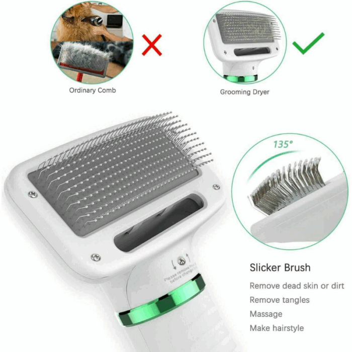 Spazzola Phon 2 in 1 Animali Domestici Asciuga e Pettina Peli - Rumore Basso 2 Velocità - immagine 2