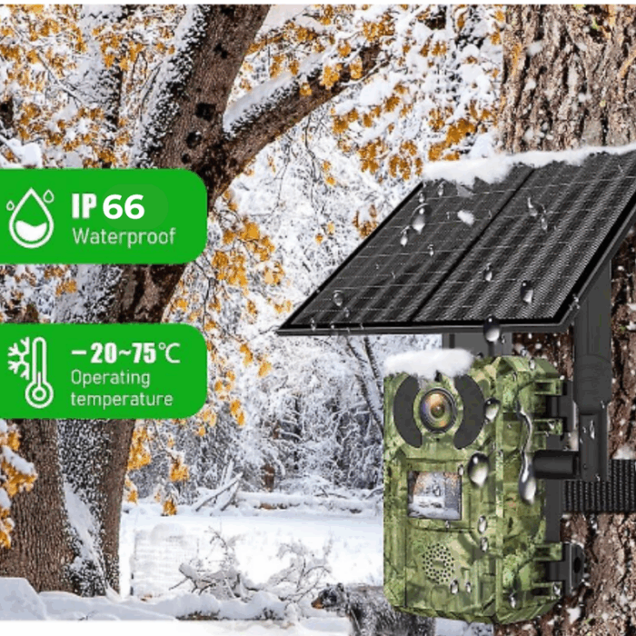 Fototrappola 4G Ricarica Solare Visione Notturna IP66 HD Monitoraggio Raccolti, Studio Fauna - immagine 2
