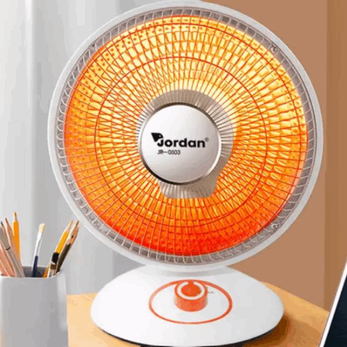 Stufa a Parabola a Carbonio da Appoggio 600W Basso Consumo 220V per Scrivanie, Pavimento, Mobili - immagine 4