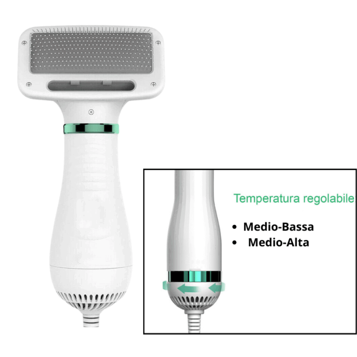 Spazzola Phon 2 in 1 Animali Domestici Asciuga e Pettina Peli - Rumore Basso 2 Velocità - immagine 3