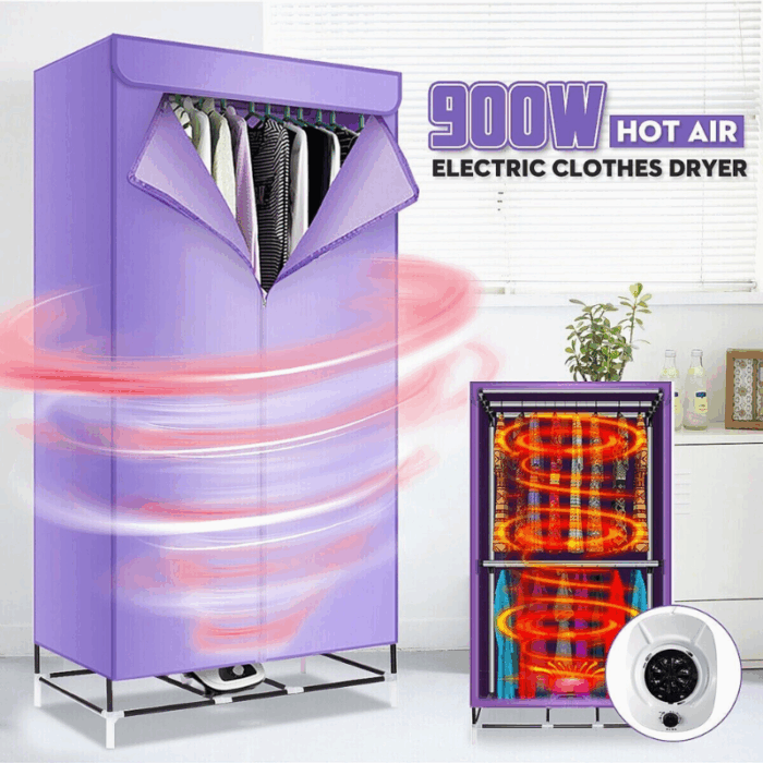 Box Asciugabiancheria 1000W Aria Calda Con Timer per Asciugatura Rapida Panni e Biancheria - immagine 6