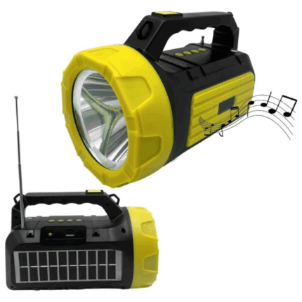 Torcia a Ricarica Solare 5W Speaker Cassa Bluetooth, Radio FM, Portatile Luce di Emergenza