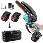 Motosega Elettrica Lama 8 Pollici Doppia Batteria 48V con Oliatore, Taglia Rami Portatile con Valigetta